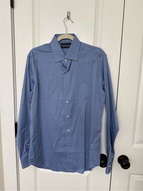 Saks Fifth Avenue Light Blue Mens Dress Shirt - Button Front